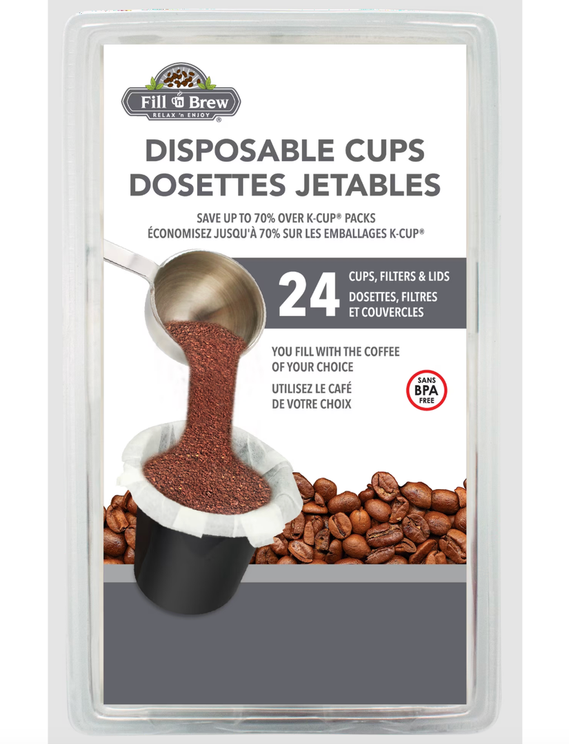 Fill & Brew Disposable Cups Dosettes Jetables 24Cups