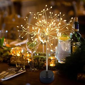 Chims Firework Centerpiece Lights,120 LED Fairy Light Banquet Table Centerpiece Lighting Decoration Star Pyrotechnics, Battery Operated Spirit Tree with Remote, for Dinner Indoor Christmas Party Decor