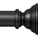 Curtain Rods for Windows 32 to 76 Inch, 1 Inch Matte Black Heavy Duty Curtain Pole Adjustable Decorative Drapery Rods with Round Brackets