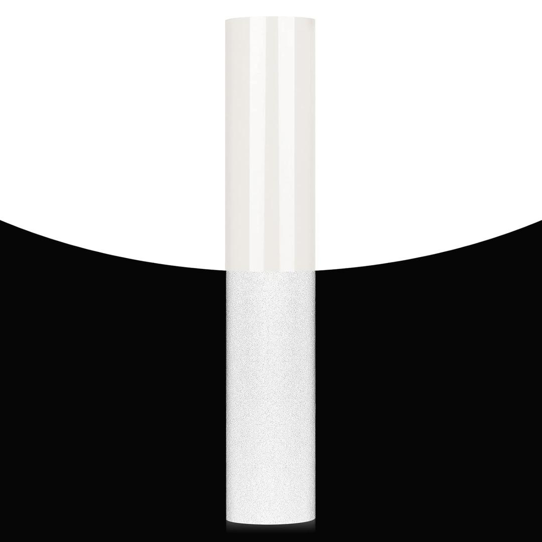 GIRAFVINYL White Reflective HTV Heat Transfer Vinyl - 12" x 7' Roll, Easy to Cut & Weed Iron on Vinyl for DIY Crafts & T-Shirts