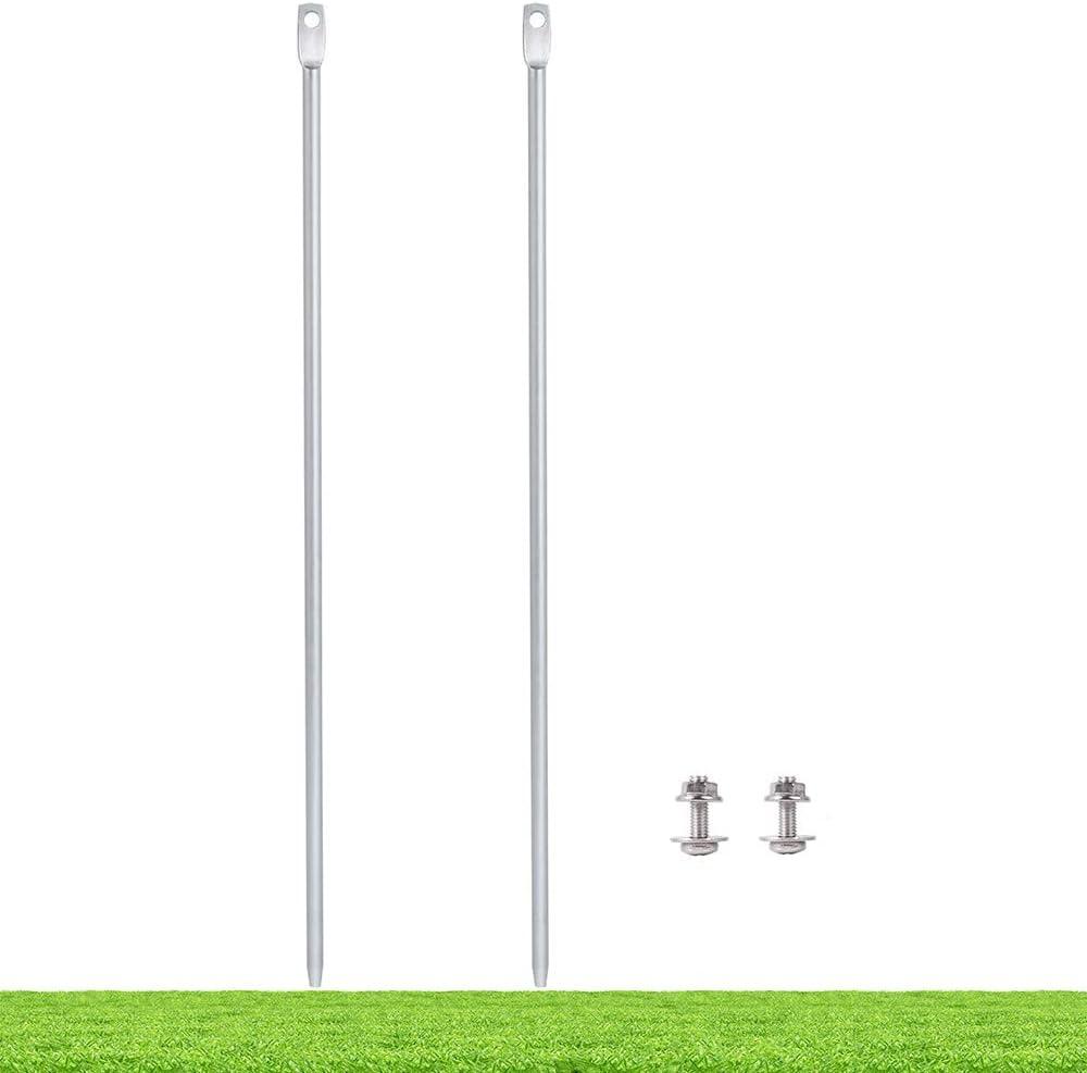 Kichwit 15.7" Metal Stakes for Yard Signs, 5/16 Inch Thickness, Stainless Steel Hardware Included