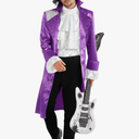 Morph Purple Pop Star Costume Men With Jacket And Wig, Musician Costume Adult, Halloween Costumes For Men M