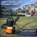 Sump Pump Submersible with 25 Ft. Garden Hose, 3/4HP