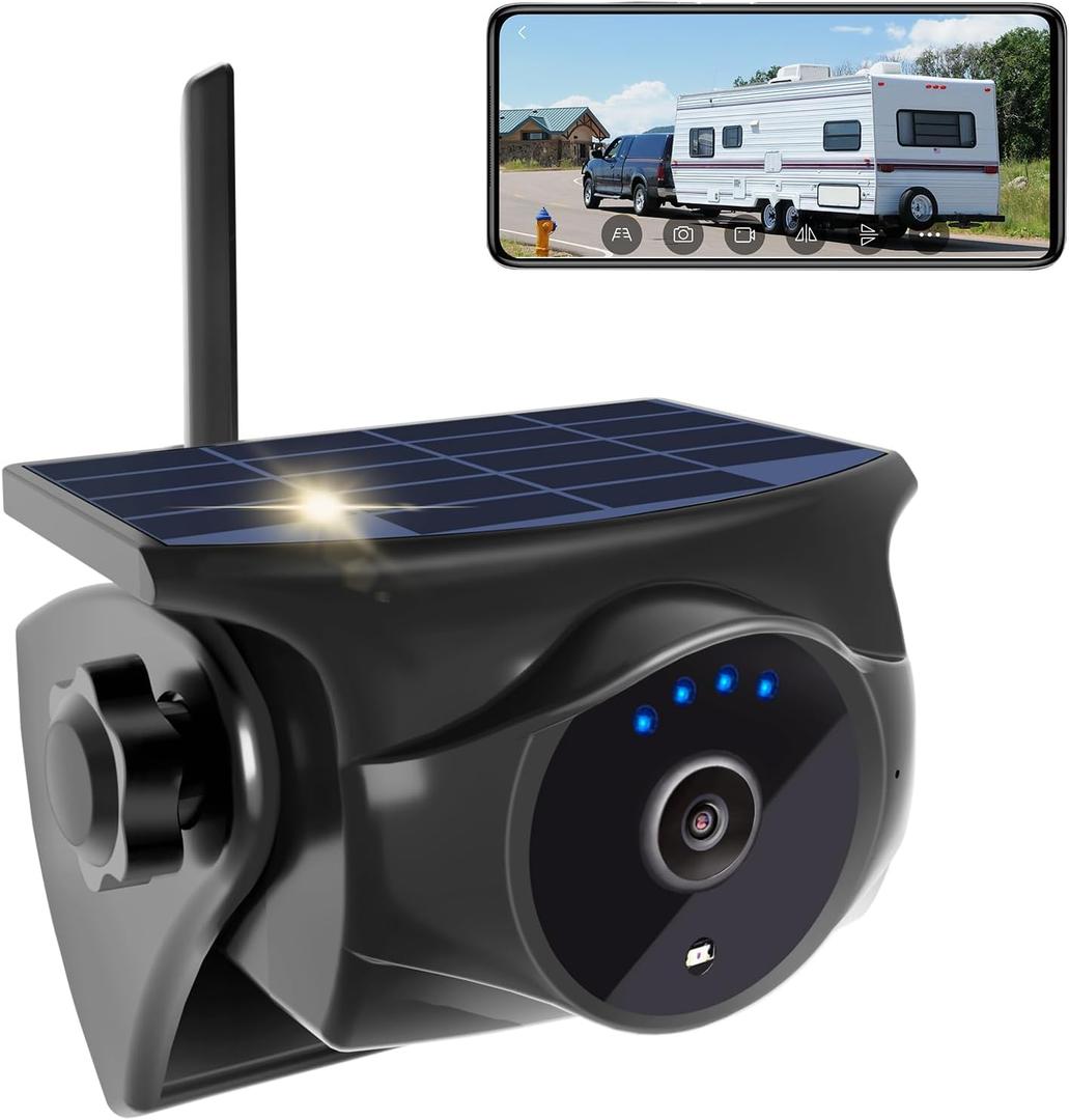 1080P Solar Magnetic Wireless Backup Hitch Camera | Night Vision, 365-Day Standby, waterproof rechargeable battery, compatible with iPhone, iPad and Android devices