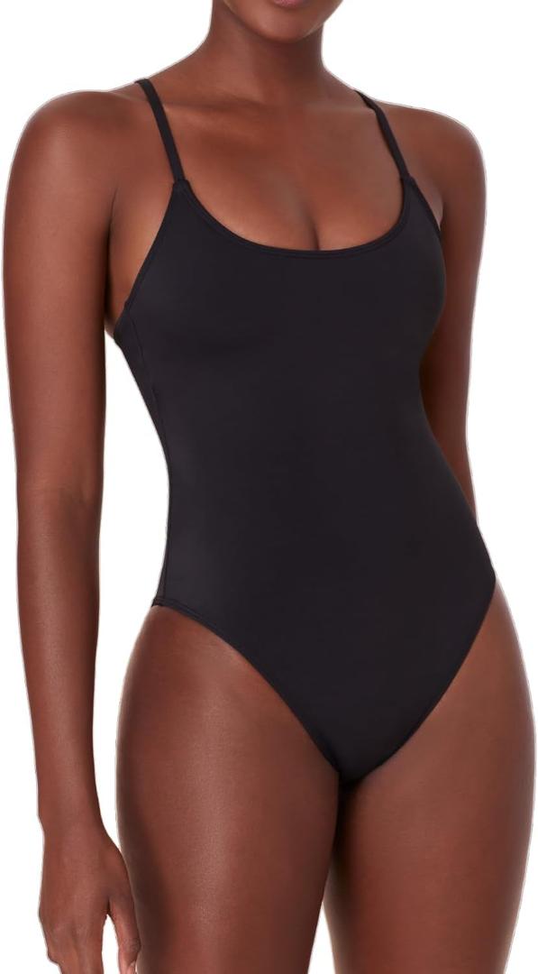 Andie Amalfi Scoop Neck Tank One Piece Swimsuit (Small, Black)