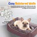 Makigued Rectangle Dog Bed for Medium Size Dog with Removable Washable Cover Pet Bed with Bolster Sides Non-Slip Bottom Pet Sofa Waterproof Lining Durable Pet Cuddler, Dark Brown 29x 23x 7.1 in