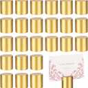 24 Pcs Gold Table Number Holders, Wooden Mini Cylinder Lightweight Place Card Holders for Table, Photo Picture Menu Name Card Sign Display, Table Number Stands for Wedding Birthday Party Banquet