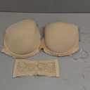 YANDW Strapless Lightly Padded Full Figured Coverage Bra Clear Back Multiway Invisible Straps Backless Brassiere for Women (34B, Nude)
