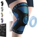 NEENCA Plus Size Knee Brace for Knee Pain, Knee Support with Side Stabilizers & Patella Gel Pad, Knee Compression Sleeve for Meniscus Tear, Arthritis Joint Pain Relief, ACL, PCL, All Sports. Plus Size (Blue - Single)