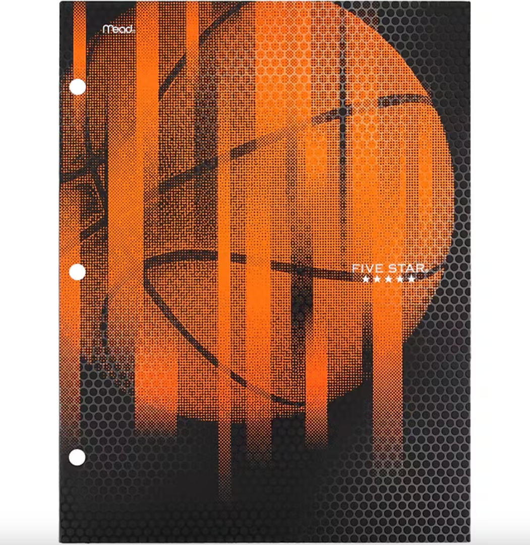 Five Star Folder, 4 Pocket, Water-Resistant Paper Folder, Assorted Sports Designs, Design Selected for You, 1 Count  