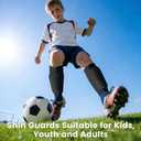Soccer Shin Guards Ski Guards Gel Pads Shin Defender Shin Guards for Kids Youth Adult, Calf Compression Sleeve with Honeycomb Pads for Football & Skiing