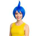 Wiggy Mermaid Short Blue Bob Wig Blue Spiky Fluffy Pixie Wig Unisex Blue Wigs for Halloween Costume Cosplay, Bright Blue