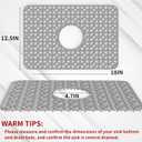 WAFT YEARN Sink Mats Sink Protectors Dish Racks Dishwasher Safe Grid Mats for Kitchen Sink Silicone Protect Sink from Stains Damage Scratches Non Slip Heat Resistant Rust Resistant 18"X12.5" Grey (Gray)