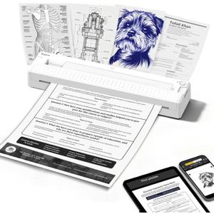 Bagana Inkless Portable Printer, Wireless Thermal Small Bluetooth Mobile Travel Printer for iPhone Android Laptop Supports 8.5x11 Inch US Letter Thermal Paper for Home Office School