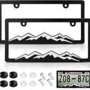 XCLPF Mountain License Plate Frames, Plastic License Plate HolderUniversal Car Tag Bracket, Off Road Style License Plate Holder Cover for Mountains Enthsusiast, 2 Packs 2 Hole Rust Proof Heavy Duty (White)