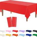 Kopokita 2PCS Red Plastic Tablecloths 54 x 108 Inch, Disposable Table Cloths Rectangle Party Table Covers