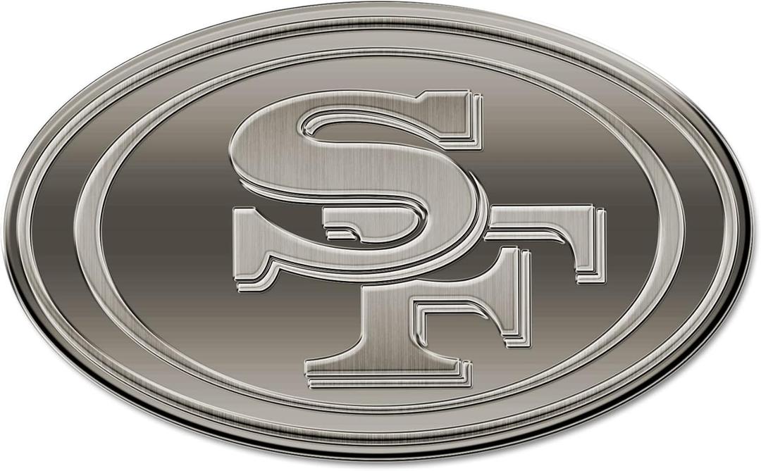 Rico Industries NFL Football Standard Oval Antique Nickel Auto Emblem for Car/Truck/SUV