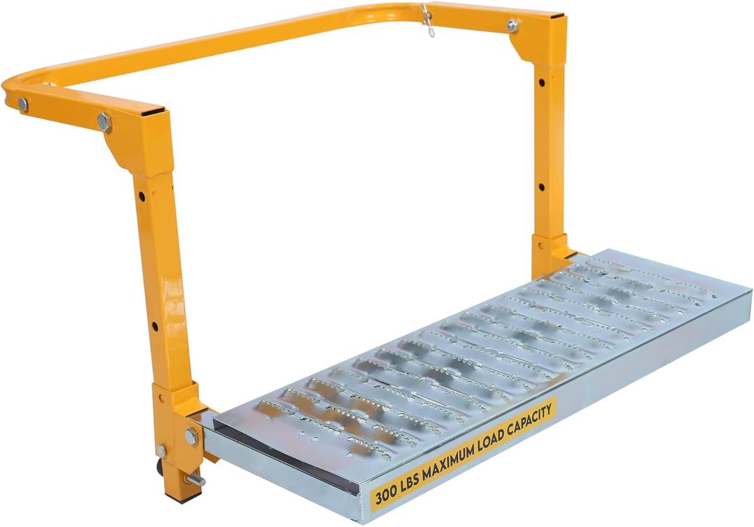 MAXXHAUL 50694 21-1/2" x 7.3" Adjustable Truck Tire Service Step with Non-Slip Platform Foldable 300-lb Capacity
