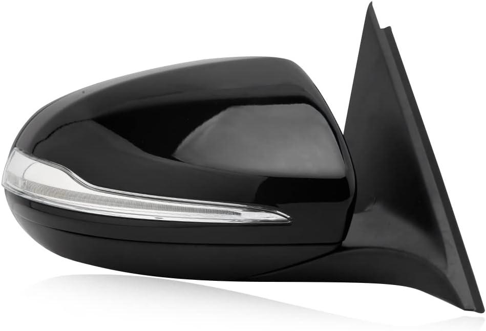 W205 Side Mirror for 2015-2021 Mercedes Benz C Class C180 C260 C300,Mercedes Passenger Side Door Mirror with Electrical Folding/Blind Spot/Heated/LED Turning Signal Light/Memory/Puddle Lights Black
