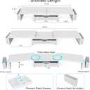 gianotter Dual Monitor Stand Riser, Desk Organizer With Drawer and 2 Pen Holders, Monitor Stand for Desk, Office Decor Essentials (White)