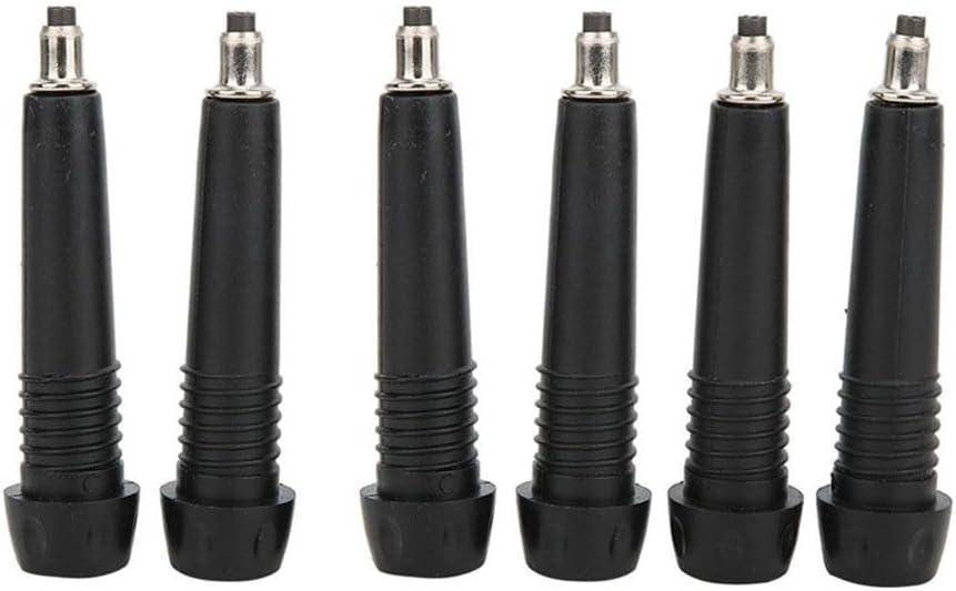 6 Pack Trekking Pole Tips Universal Tungsten Steel Plastic Rod End Tip Accessory for Hiking Walking Sticks Includes Snowflake Mud Baskets(Black)
