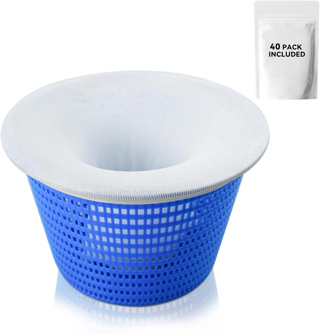Pool Socks Filter for Skimmer Basket Net Inground Pool Filter Sock (40, White)