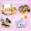 Purple Unicorn Kids Camera Toys for Girls Age 3-8, LETONGJH HD 1080P Toddler Digital Video Camera with 32GB SD Card & Selfie Mode, Shockproof Christmas Birthday Gifts for 4 5 6 7 Year Old