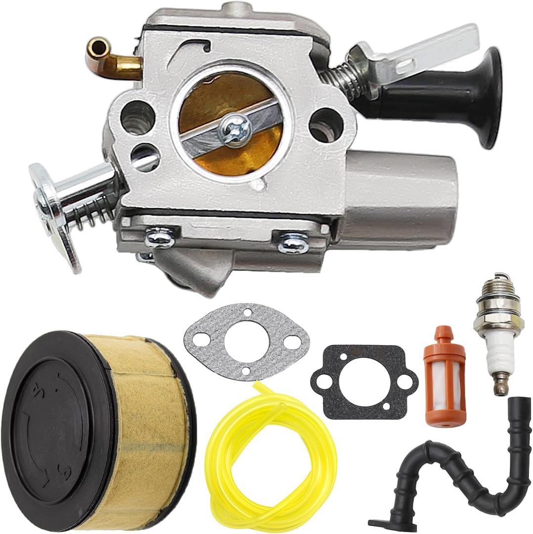 Anxingo MS261 Carburetor with Air Filter Replacement for Stihl MS261C MS271 MS291C Chainsaw, Zama C1Q-S252 1141-120-0600 (yellow)