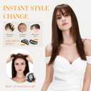 Hairro Clip In Bangs For Women Remy Short Hair Topper Hairpieces 3D Cover Fake Highlight Thin Wispy Bangs Hair Clip 11 Inches 14g #4P27 Medium Brown Mix Dark Blonde