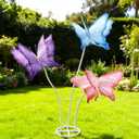 WARMALL 3PCS Giant Butterfly Decoration, 5.9Ft Large Artificial Paper Butterfly with Stems and Stands, Wedding Party Banquet Graduation Home Garden Shop Window Photography Props Background Decor