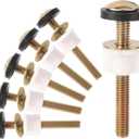 6 Pack Toilet Seat Screws Replacement Kit, Heavy Duty Universal Toilet Seat Bolts Fastener Compatible with Kohler Standard TOTO, with Plastic Nuts & Washers Parts Fixing Hardware