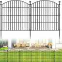 10 Panels No Dig Decorative Garden Fence Animal Barrier - 24 in (H) x 20 ft (L) - Dog Fence Outdoor for Yard, Rabbits and Small Pets - Tall Rustproof Metal Wire Fencing Border for Garden and Patio