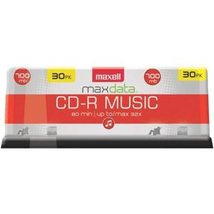 Maxell  625335, Premium Quality Noise free Surface Playback Recordable CDs 700Mb Storage  32x, Write Speed 80 minutes - Blank CDs, CD Storage & Reusable Spindle Case Holder  30 Pack