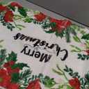 Tinideya Winter Bathroom Rugs 31.5" x 19.7" Winter Bath Mat Non Slip Farmhouse Entrance Welcome Door Mats Holiday Bathroom Decorations for Home Indoors Kitchen(Poinsettia)