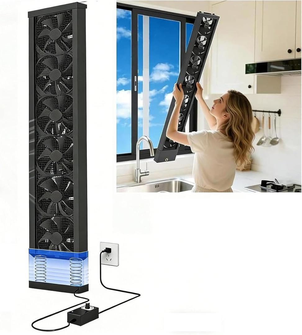 27.6-29.5 Inch Vertical Window Fan For Sliding Windows,No Assembly