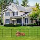 Decorative Garden Fences 32in x 36ft, 15 Pack Outdoor Fencing Animal Barrier Dog Border, Metal Wire Fence Panels for Garden Decor, Flower Bed Edging Borders for No Dig Patio Yard