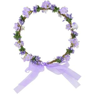 HUFFA Women Girls Flower Headband Bride Flower Crown Hairband Hair Accessories Wedding Party Spring New Wreath Headpiece Headwear (Color : D02)