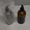 Vine Creations Amber Glass Soap Dispenser, 2 Pack Kitchen Soap Dispenser Set with Rustproof Pump, 16 oz Dish Soap and Hand Soap Dispensers for Bathroom with Waterproof Labels