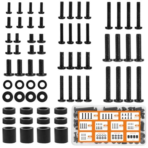 Universal TV Mounting Hardware Screw Kit Set with Box - M4 M5 M6 M8 Screws and Washers Spacers, Replacement Screws for TV VESA Mounting, Fits Most TV/Monitor up to 80 inch