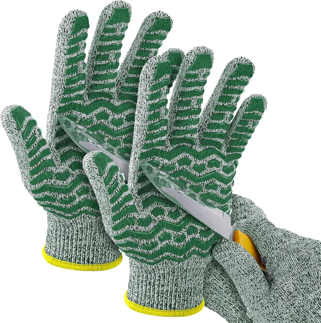 HandLove Cut Resistant Gloves, 100% Food Contact Safe, CE Level 5 Premium Protective Cutting Gloves (Small, Green)