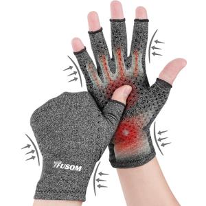 Compression Gloves Arthritis Gloves for Women for Pain,Fingerless Compression Wrap for Hand Pain and OsteoarthritisAnti-SlipUnisex,M,DarkGrey
