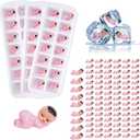 My Water Broke Baby Shower Game with 100 Mini Plastic Babies, 3 Ice Cube Trays, for Party Decorations Baby Shower Games (Pink)