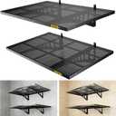 2-Pack 2x3ft Adjustable Garage Wall Shelving 560lbs Load Capacity Heavy Duty Wall Mounted Storage Shelf Metal Floating Shelves for Garage(Black)