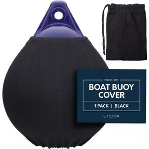 Boat Buoy Covers | 1, 2 & 4-Pack | Black | Diameter x Length: 15 x 19 & 17.5 x 21 | Polyester (1-Pack & 17.5 x 21)