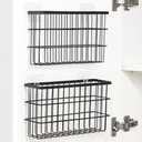 Sinnsally 2 Pack Cabinet Door Organizer,Self Adhesive Lid Organizers Inside Cabinet Storage Boxes,Hanging Storage Basket Organizer Wall Mounted Pantry Caddy Cup Holder for Kitchen,Fridge,Bathroom
