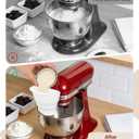 Silicone Flour Funnel for Kitchenaid Stand Mixer - Foldable Pouring Chute for Kitchenaid Mixer, Anti-Splash Baking Flour Funnel for Dry & Liquid Ingredients, Dishwasher Safe (White)