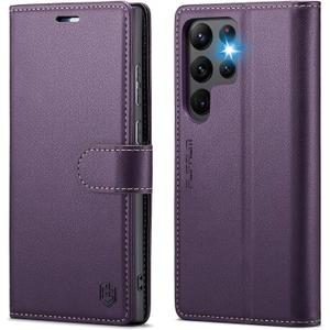 Wallet Case for Samsung Galaxy S22 Ultra, RFID Blocking Credit Card Holder, PU Leather Folio Flip Kickstand Protective Shockproof Cover for Samsung S22 Ultra (Purple)