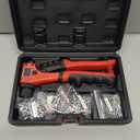 Anfrere Rivet Gun Kit, Manual Riveting Tool with 100 Rivets and 4 Interchangeable Heads, Professional 4-in-1 Pop-Up Hand Riveter, Storage Case