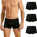 Incontinence Underwear for Men, 5 Layer Leak Proof Washable Reusable Cotton Boxer Brief, Leakproof Protection Bladder Control Men's Incontinence Underwear 3 Pack M (Black)