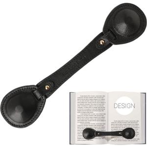 Leather Weighted Book Page Holder for Women Men, Book Weight Page Holder for Book Lovers, Book Accessories Gift for Reading Lovers (Black)